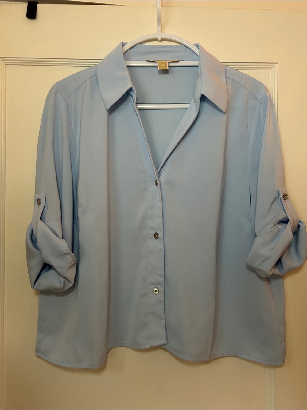 Michael Kors Light Blue Button-Front Women's Blouse